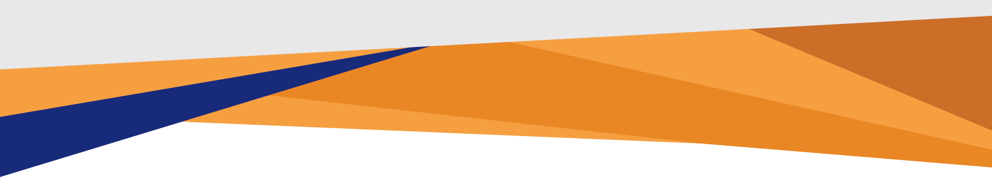 Dekoratives Header-Element mit grafischen Flächen in Orange und Blau.