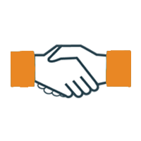 Symbolische Darstellung von Unterstützung: Zwei Hände, die sich einander reichen.