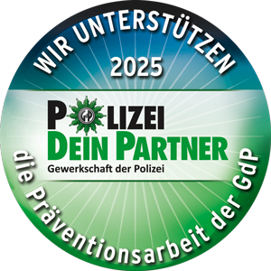 VDP-Button-2025 Wir unterstützen die Präventionsarbeit der Gewerkschaft der Polizei